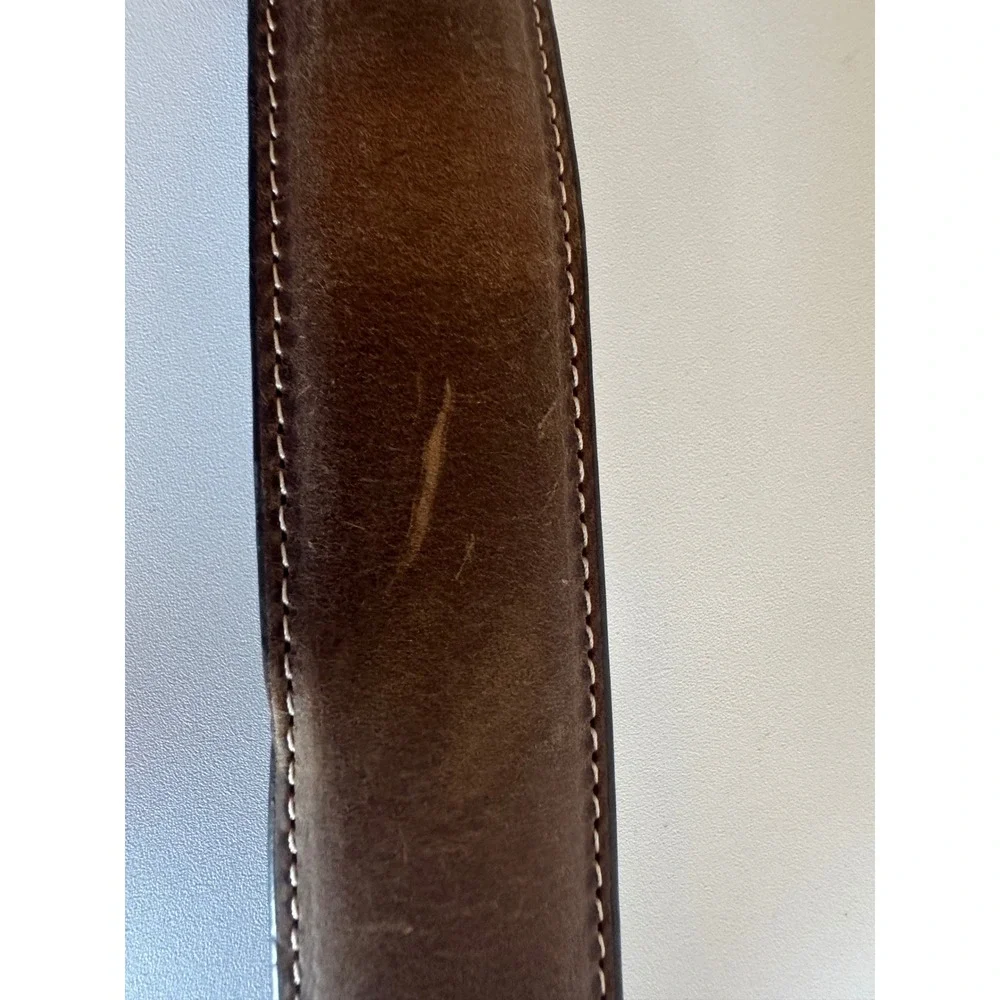 Nocona Belt Co Men's Brown Leather Western‎ Belt Engraved Buckle Size 38 Rancher